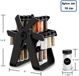Convenient 18 Jar Rotating Spice Rack Organizer