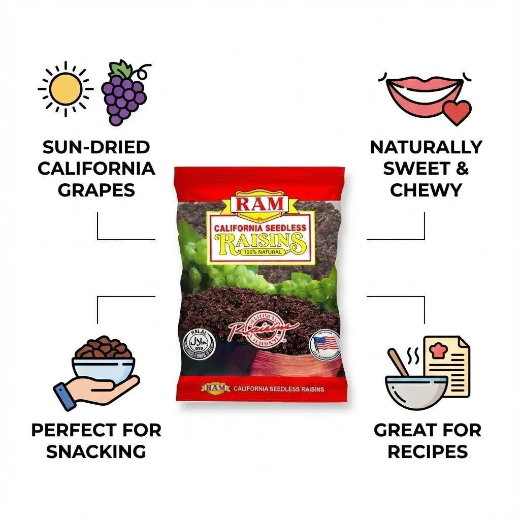 Ram California Seedless Raisins - 100g