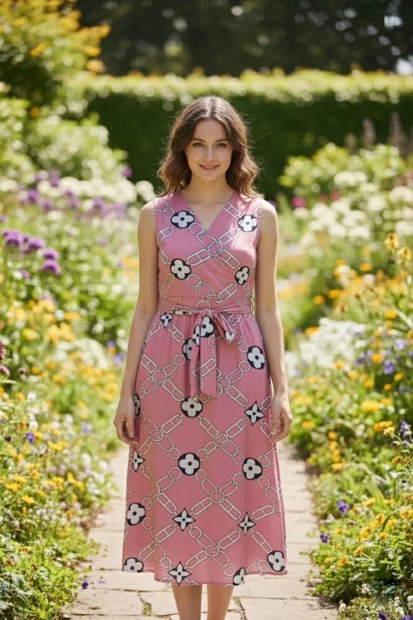 Women's Trendy Tropical Pattern Wrap Dress