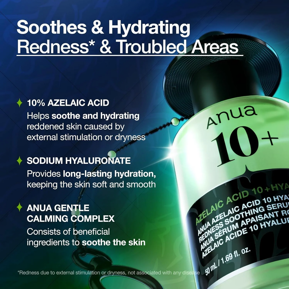 Anua K-Pop Azelaic Acid 10 Hyaluron Redness Soothing Serum - 50ml
