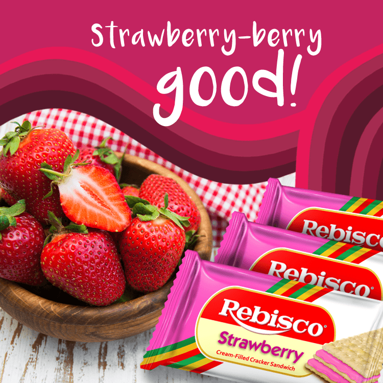 Rebisco Strawberry Filled Cracker Sandwich - 10 x 32g (320g)