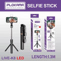 Plokama Live Broadcast Multifunctional Selfie Stick LIVE-K8 LED