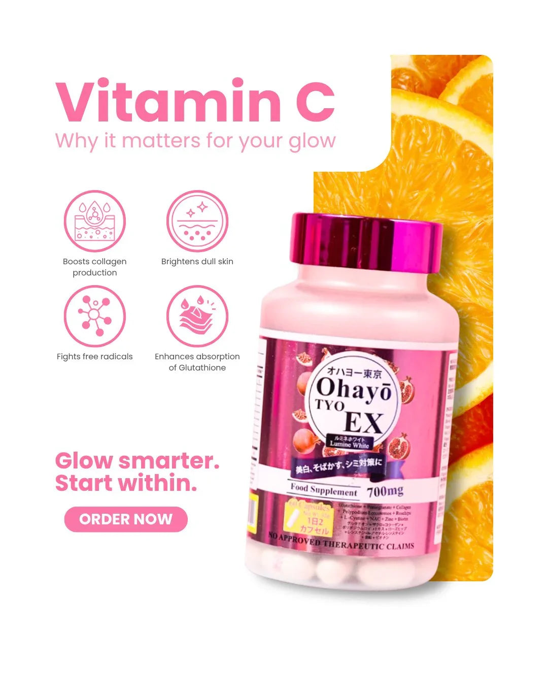Ohayo Tyo EX Lumine White Glutathione - 60s (JAPAN) Pinoy Hyper Kuwait Ohayo Tyo EX Lumine White Glutathione - 60s (JAPAN) Pinoy Hyper Kuwait