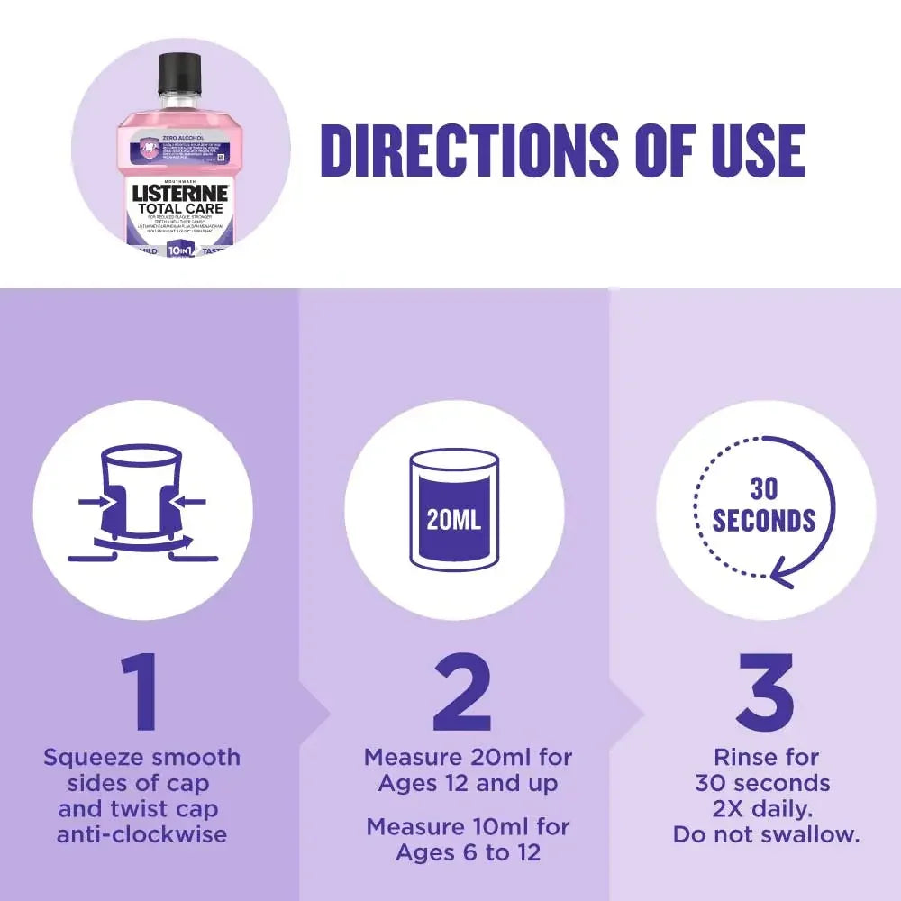 Listerine 10 In 1 Total Care Mouthwash Mild - 250ml