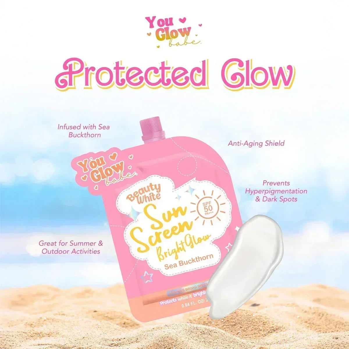 You Glow Babe Beauty White Sunscreen SPF50 PA+++ - 25g – Pinoy 