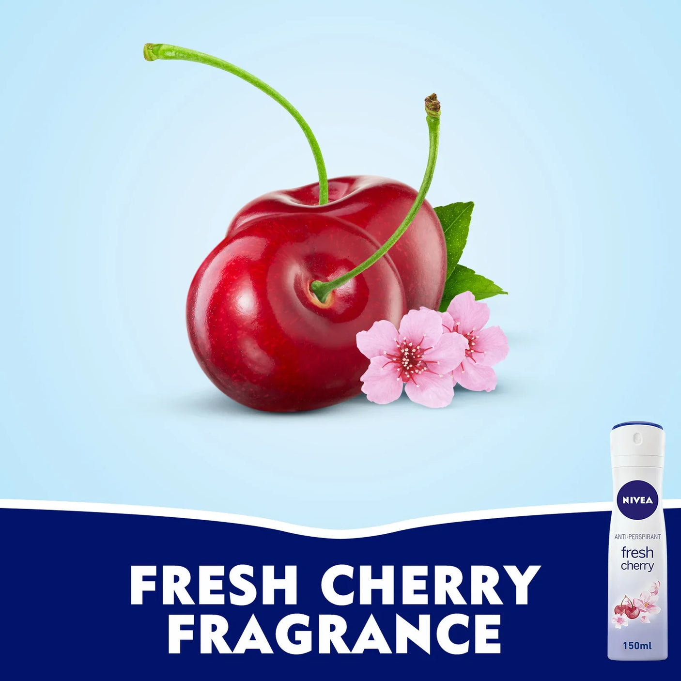 Nivea Fresh Cherry Antibacterial Deodorant Body Spray - 150ml