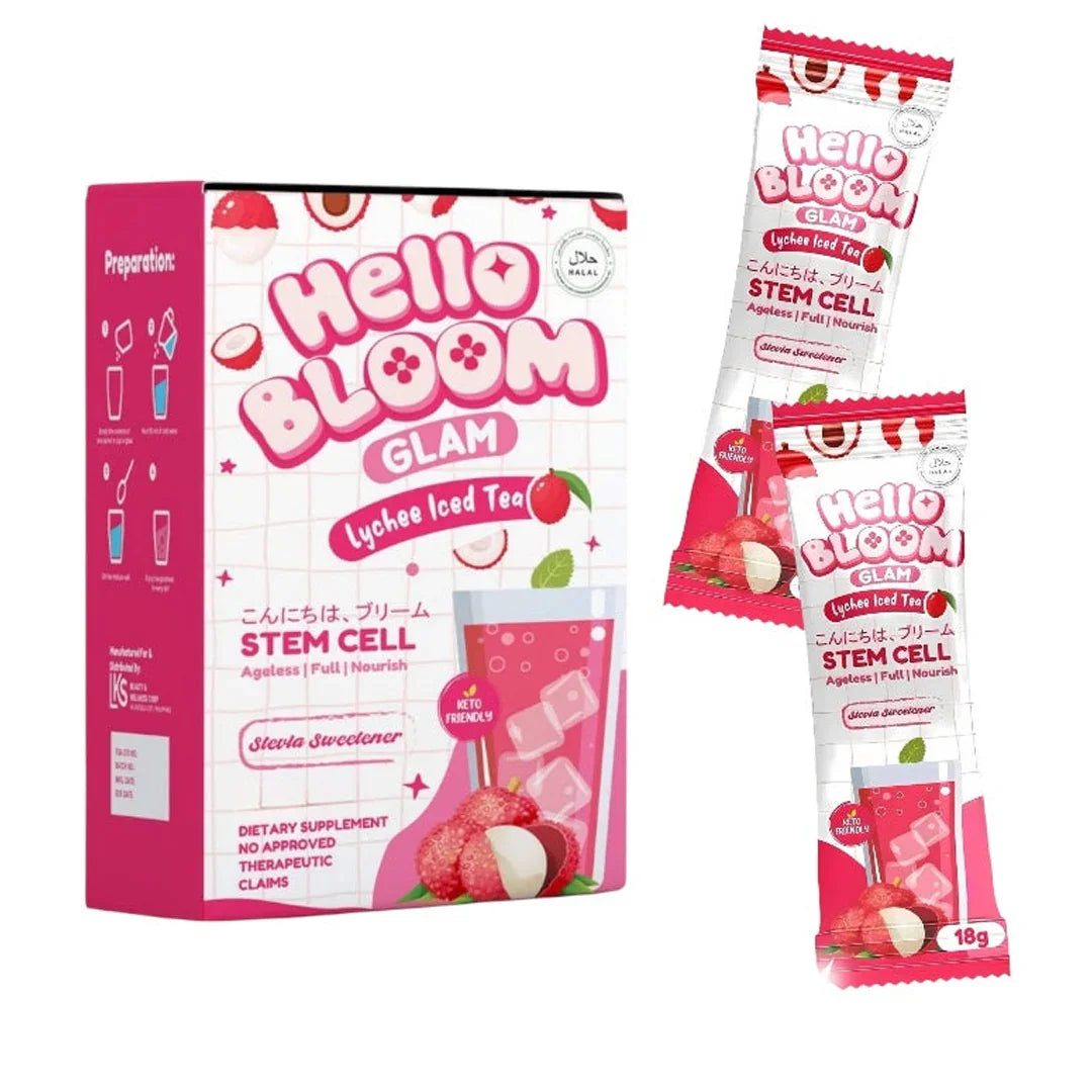 Hello Bloom Glam Lychee Iced Tea Juice Drink - 10s × 18g (180g)
