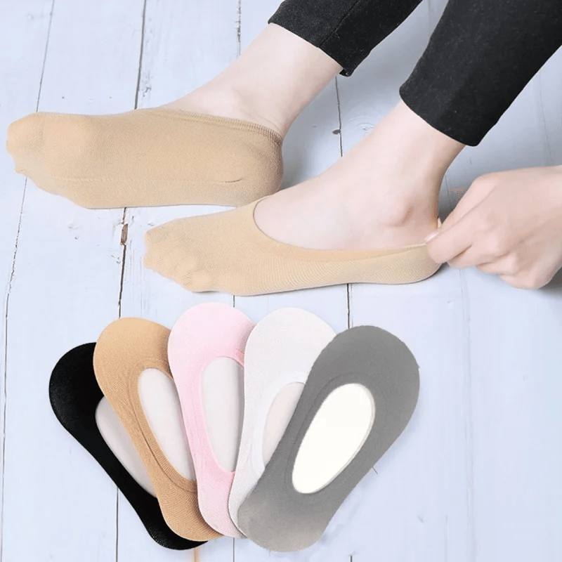 جوارب نسائية غير مرئية بكعب مانع للانزلاق من Gelaiya Fashion - 3 أزواج (متنوعة)