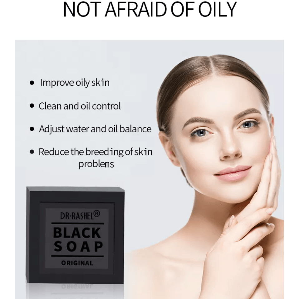 Dr.Rashel Black Soap Collagen & Charcoals Deep Cleansing - 100g