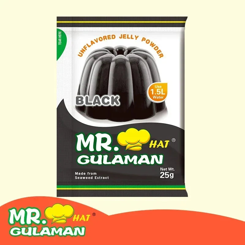 Mr. Hat Gulaman Black Unflavored Jelly Powder 25g (1 Pcs)