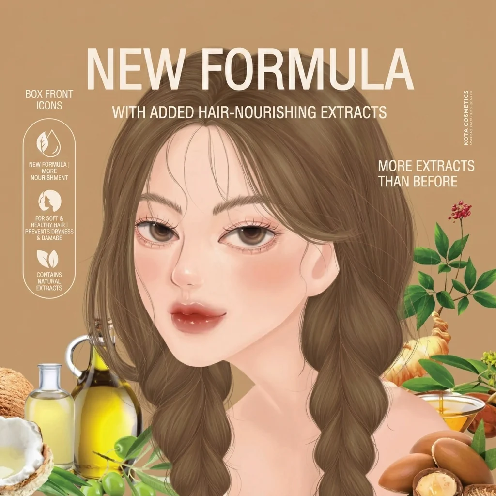 Kota Cosmetics Tortilla Thailand Hair Color Milk Tea Brown - 100ml + 100ml