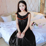 Silk Blend Satin Lace Nightgown Sleepwear