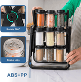 Convenient 18 Jar Rotating Spice Rack Organizer