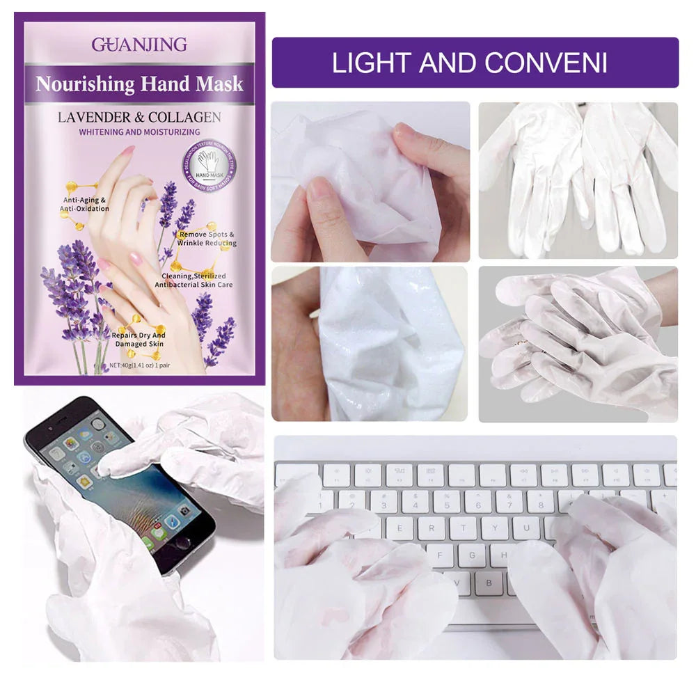 Guanjing Lavender & Collagen Nourishing Hand Mask - 40g (1 Pair)