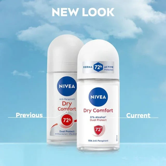 Nivea Dry Comfort Dual Protect 72H Deodorant Roll-On - 50ml