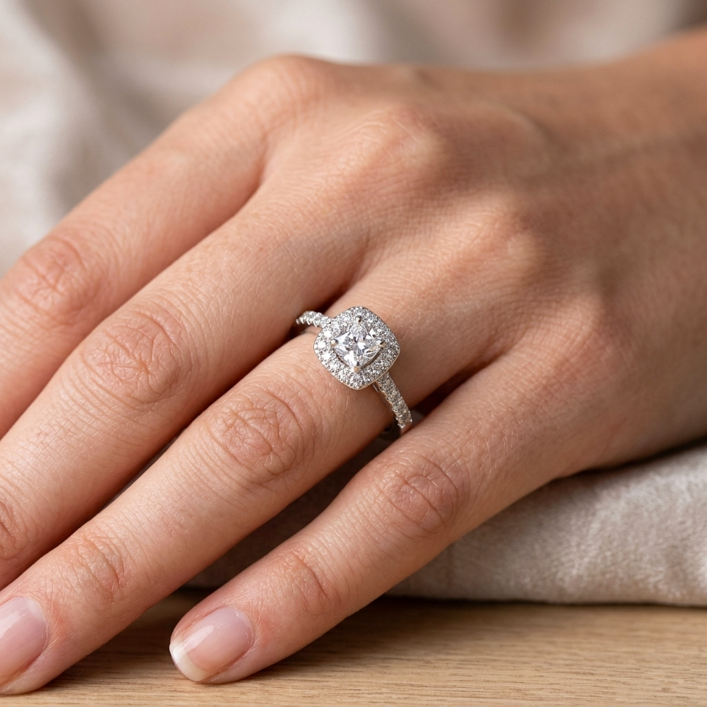 Women's Silver Adjustable Ring #18