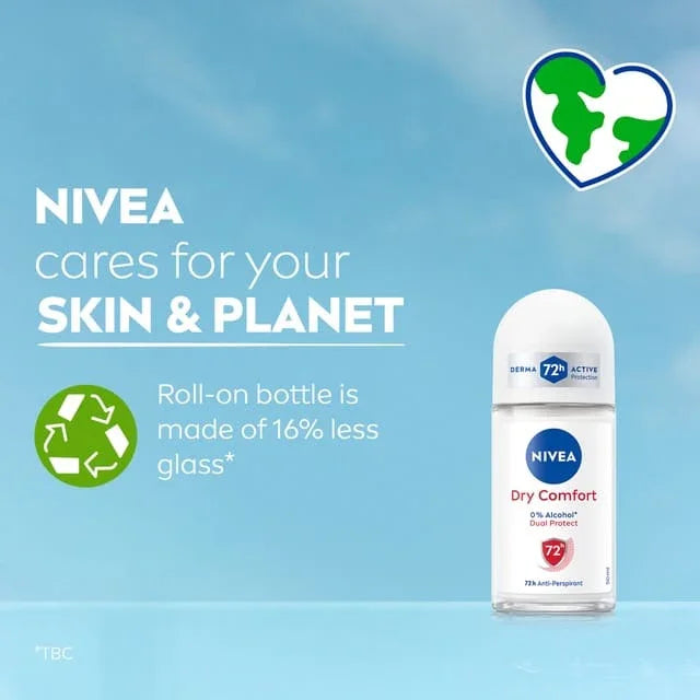 Nivea Dry Comfort Dual Protect 72H Deodorant Roll-On - 50ml