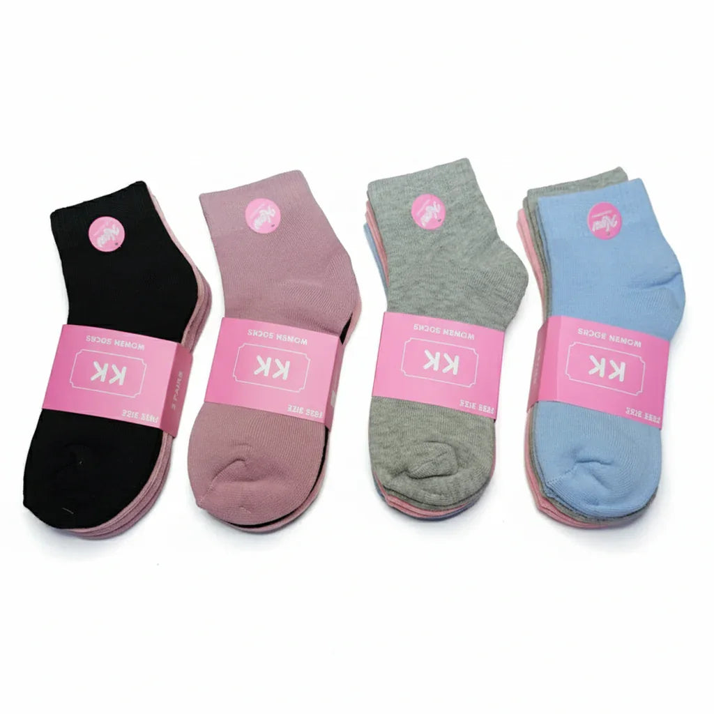 Soft Casual Ankle Socks - 3 Pairs D-161-M