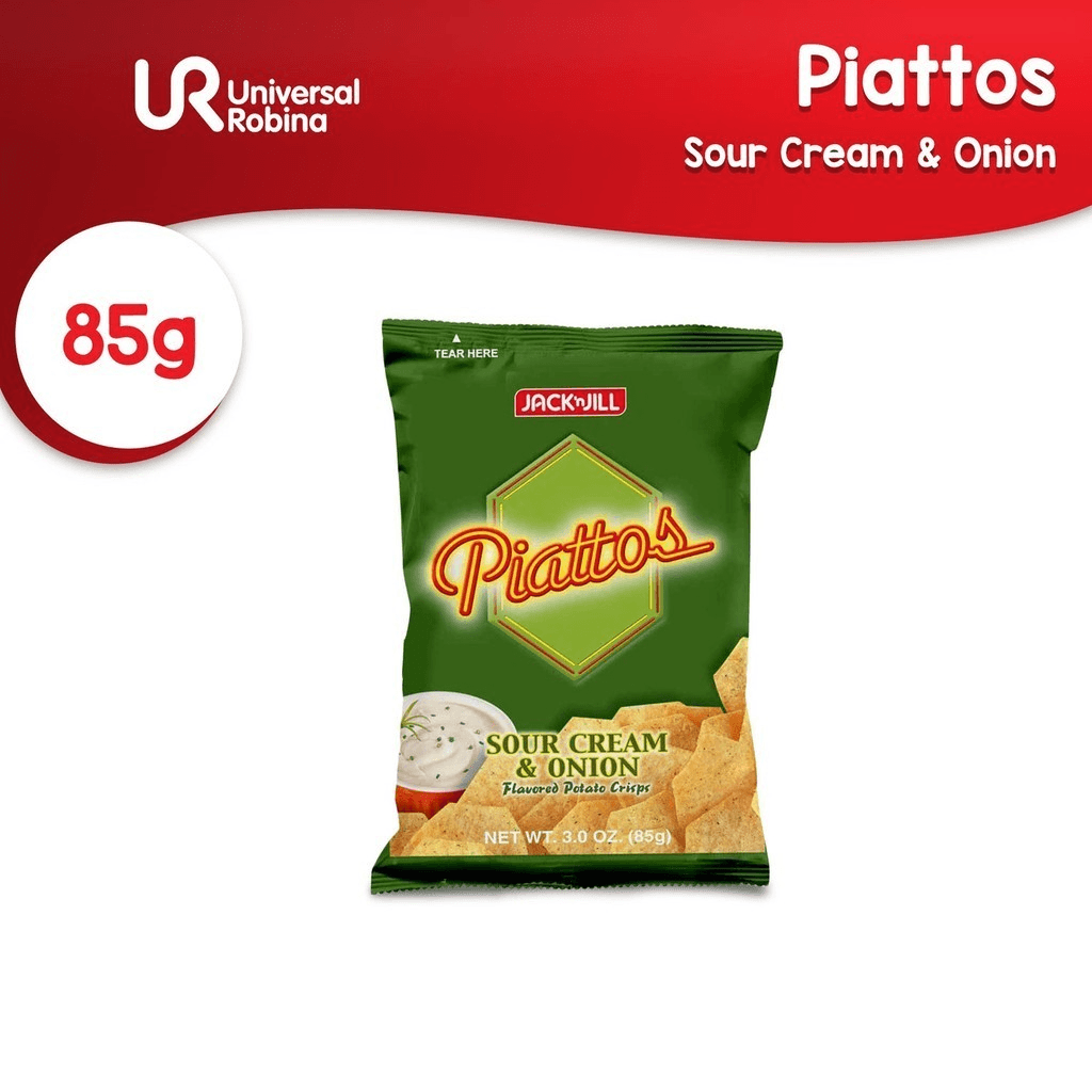 Jack 'n Jill Piattos Potato Crisps Sour Cream & Onion - 85g