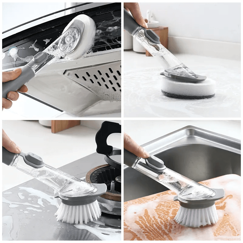 Kitchen Portable Dishwasher Brush With Washing Sponge