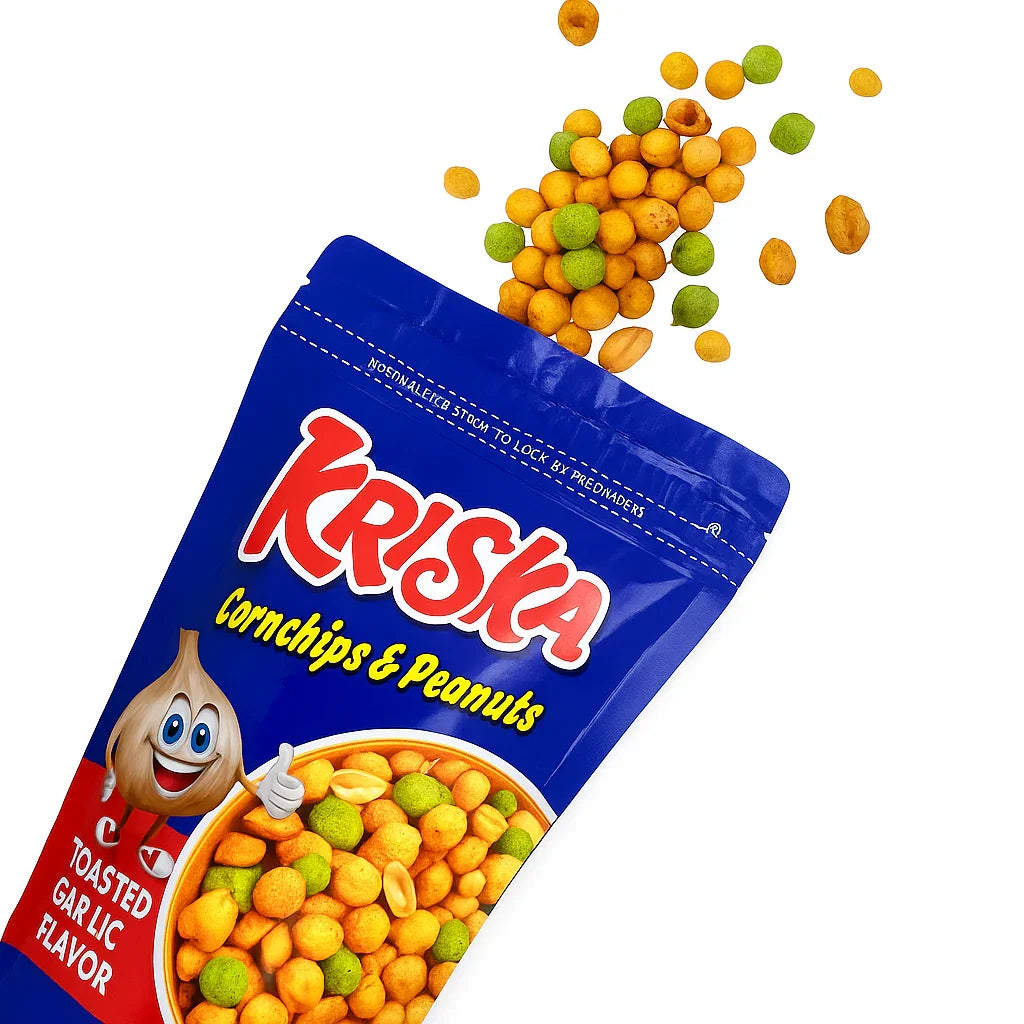 Kriska Cornchips & Peanuts Toasted Garlic Flavor - 150g