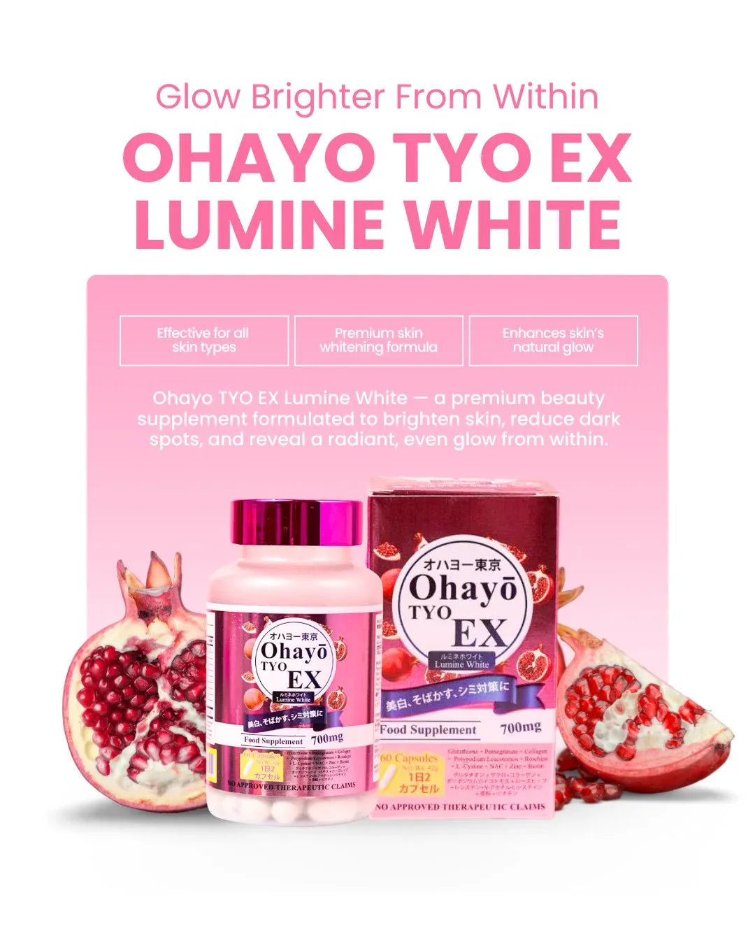 Ohayo Tyo EX Lumine White Glutathione - 60s (JAPAN)