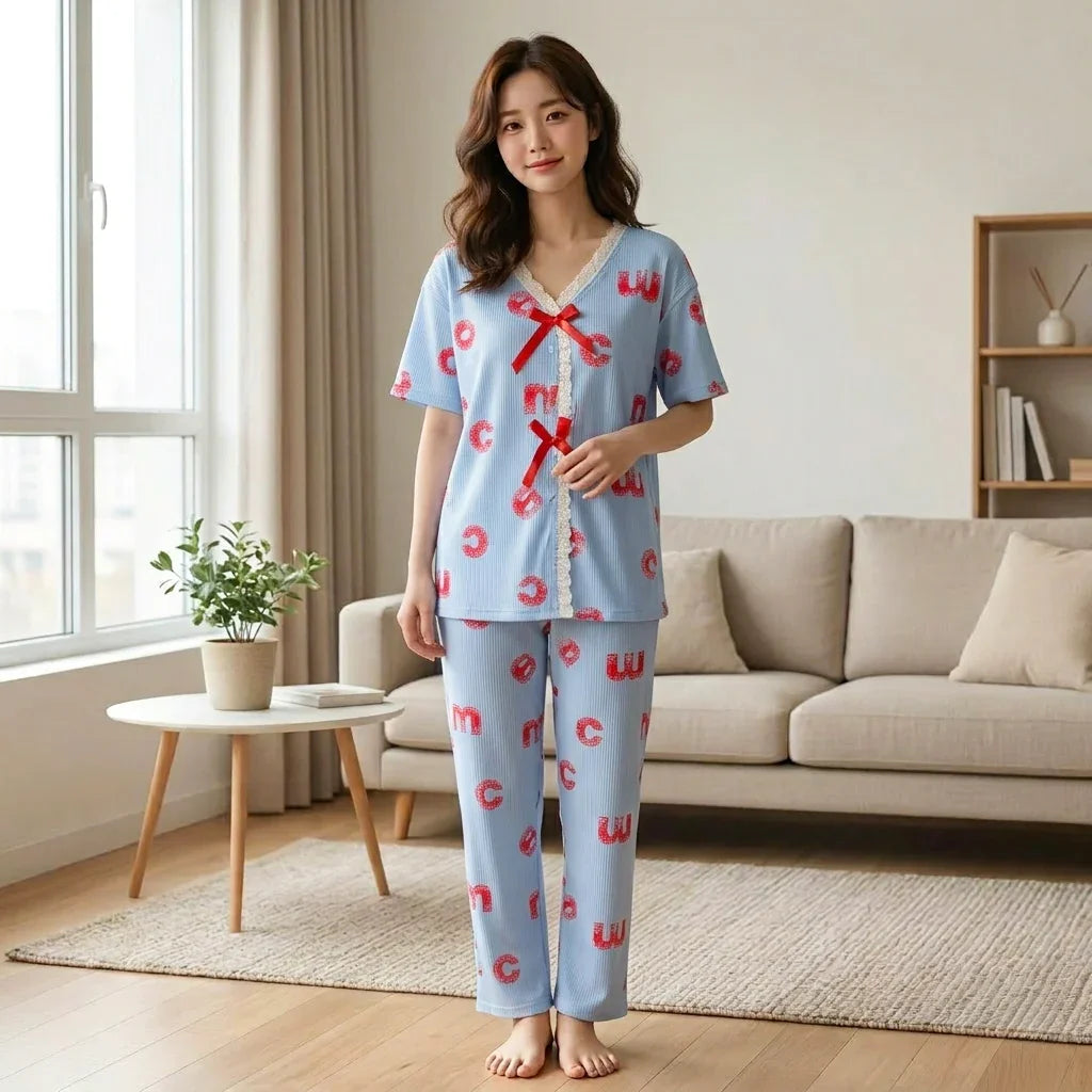 Premium Design Casual Pajama Set Night Suit