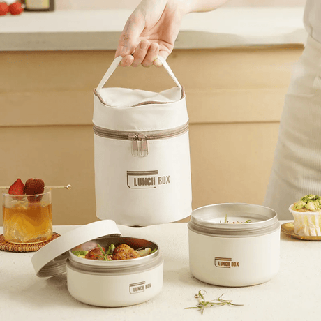 Portable Hot & Cold Food Insulation Lunch Box With Bag