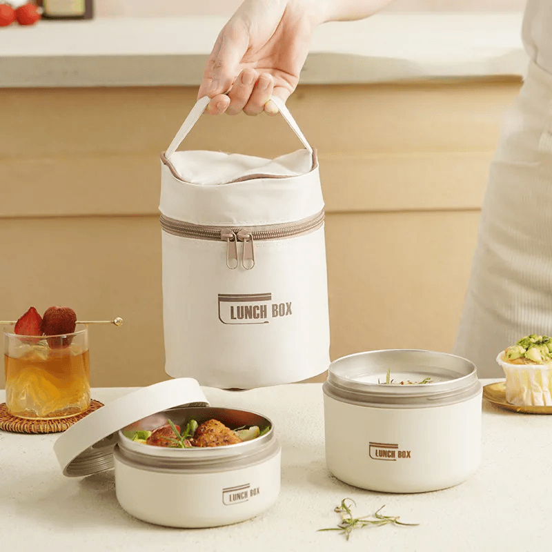 Portable Hot & Cold Food Insulation Lunch Box With Bag