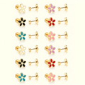 Golden Stainless Steel Stud Earings - 090