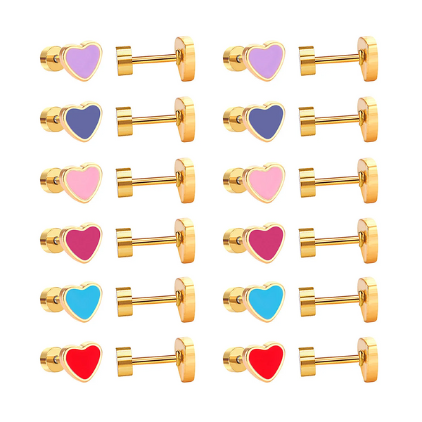 Heart Shape Stud Earrings - 1 Pcs