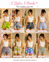 Women's Unique Pattern Comfy Sweat Shorts #M8046