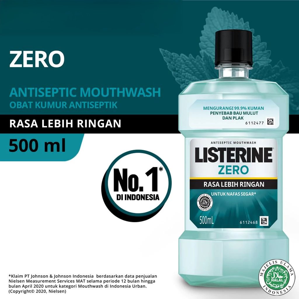 Listerine Zero Antiseptic Mouthwash - 500ml
