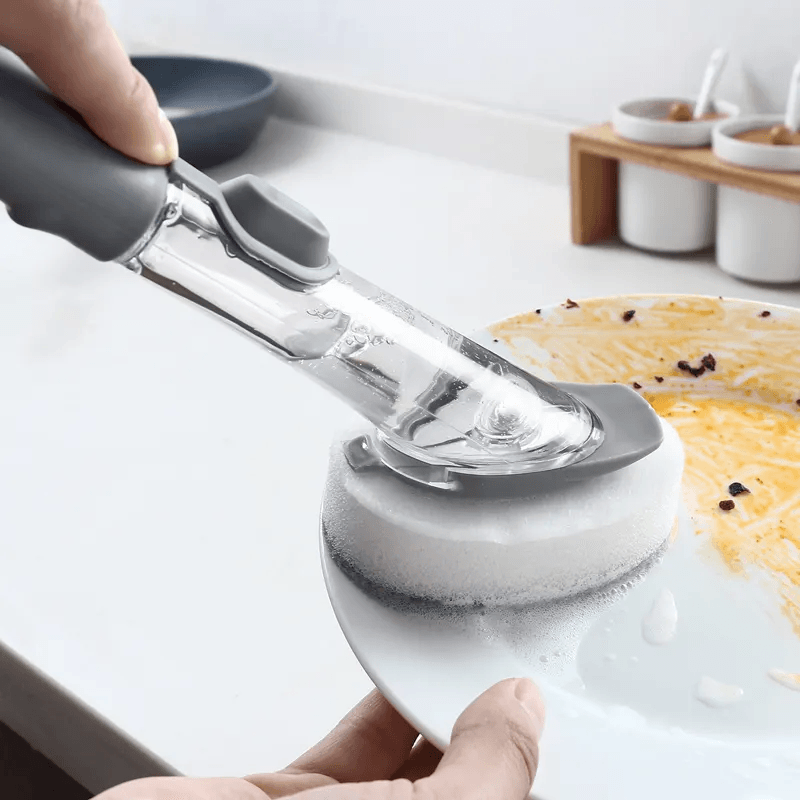 Kitchen Portable Dishwasher Brush With Washing Sponge