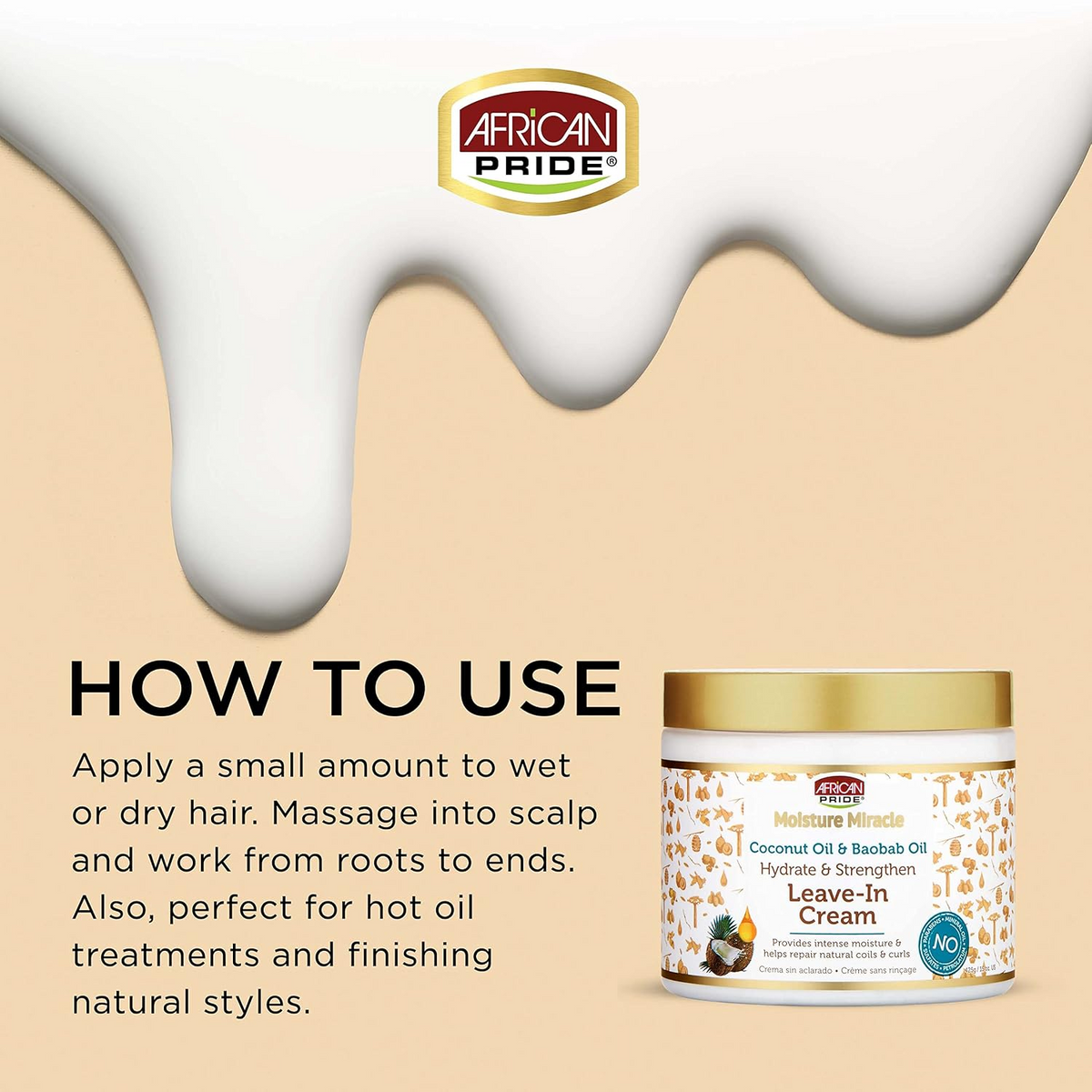 African Pride Coconut & Baobab Oil Leave-In Hair Cream - 425g