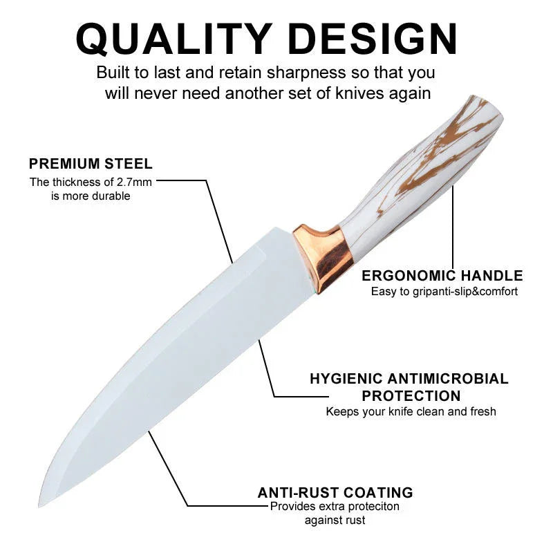 Grain Rain German Technology 9Pcs Kitchen Knives Set GR-419