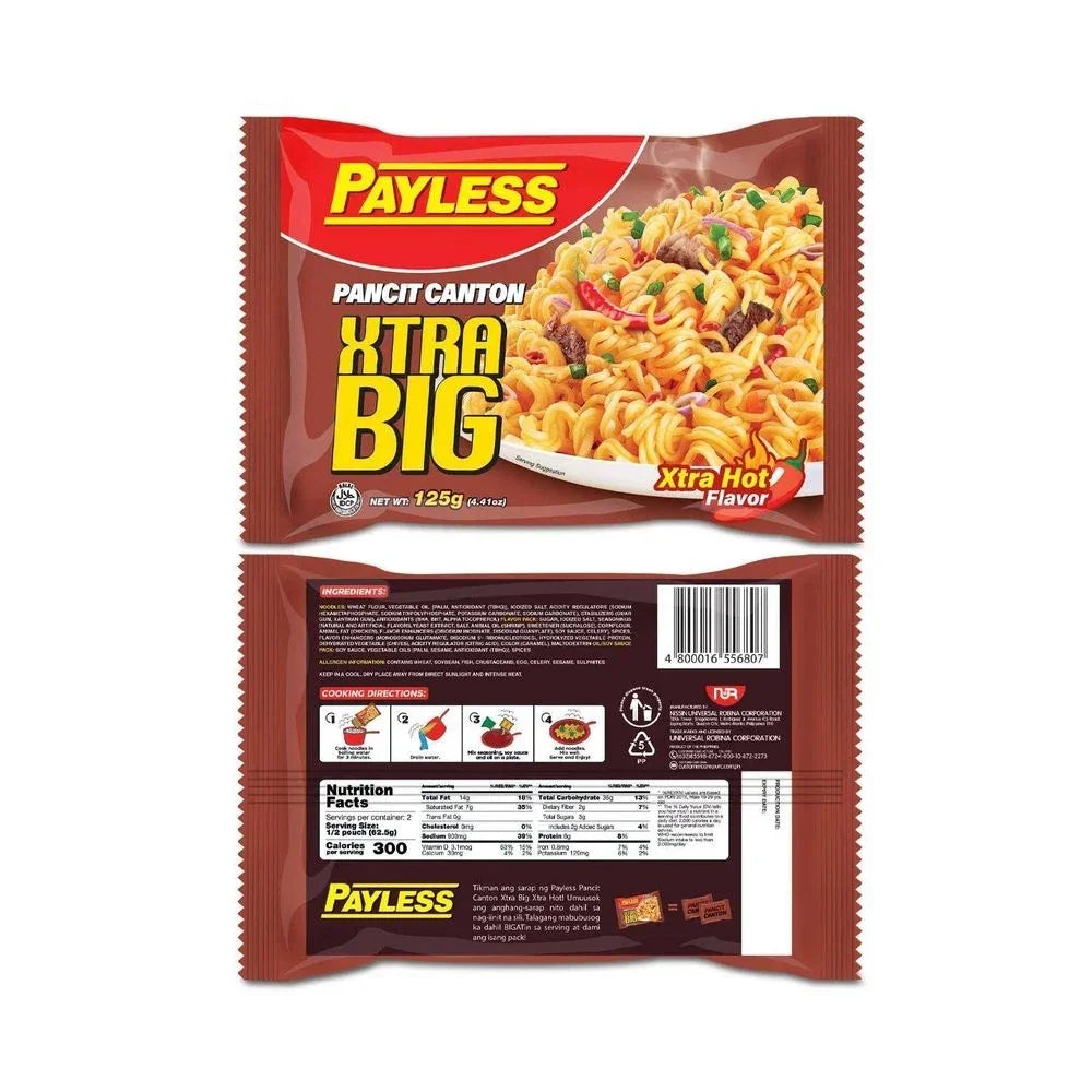Payless Xtra Big Pancit Canton Extra Hot Flavor - 125g