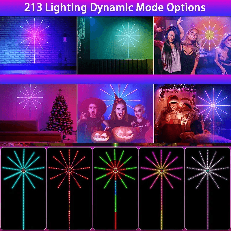 Smart App Control Led RGB Fireworks Light