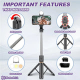 Plokama Live Broadcast Multifunctional Selfie Stick LIVE-K8 LED