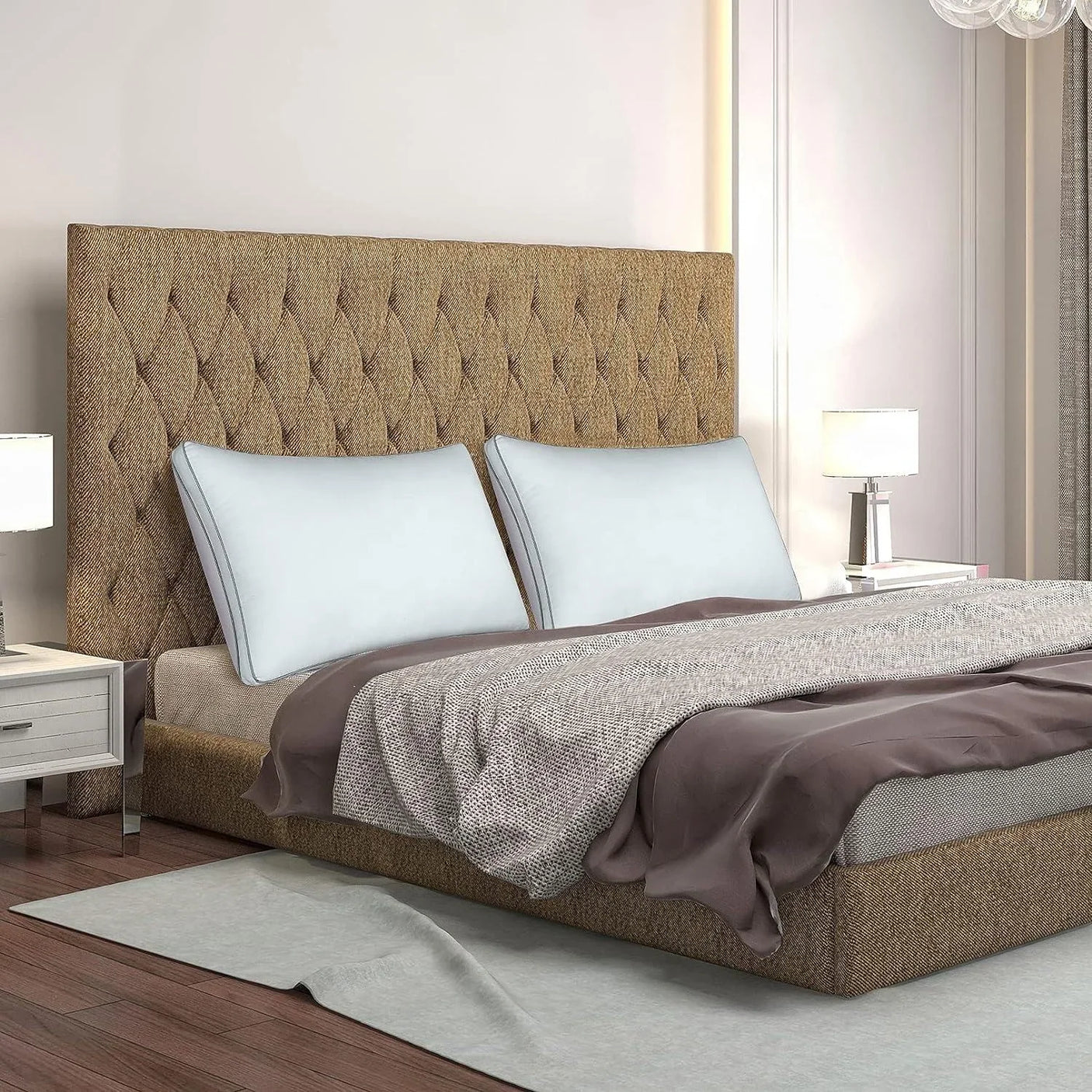 High Quality Solid White Bed Pillow - 1 Pcs