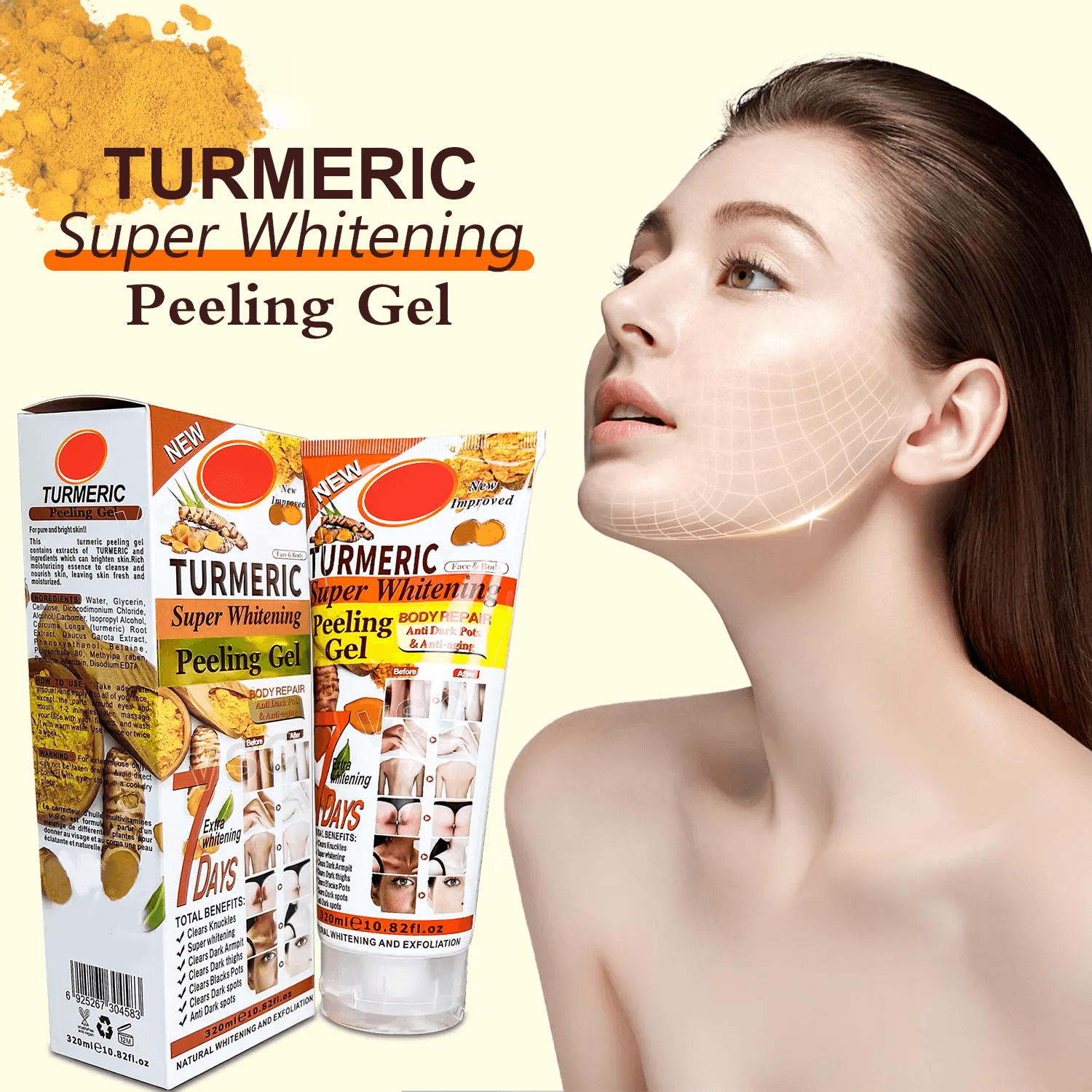 Veet Gold Turmeric Super Brightening Peeling Gel - 320ml