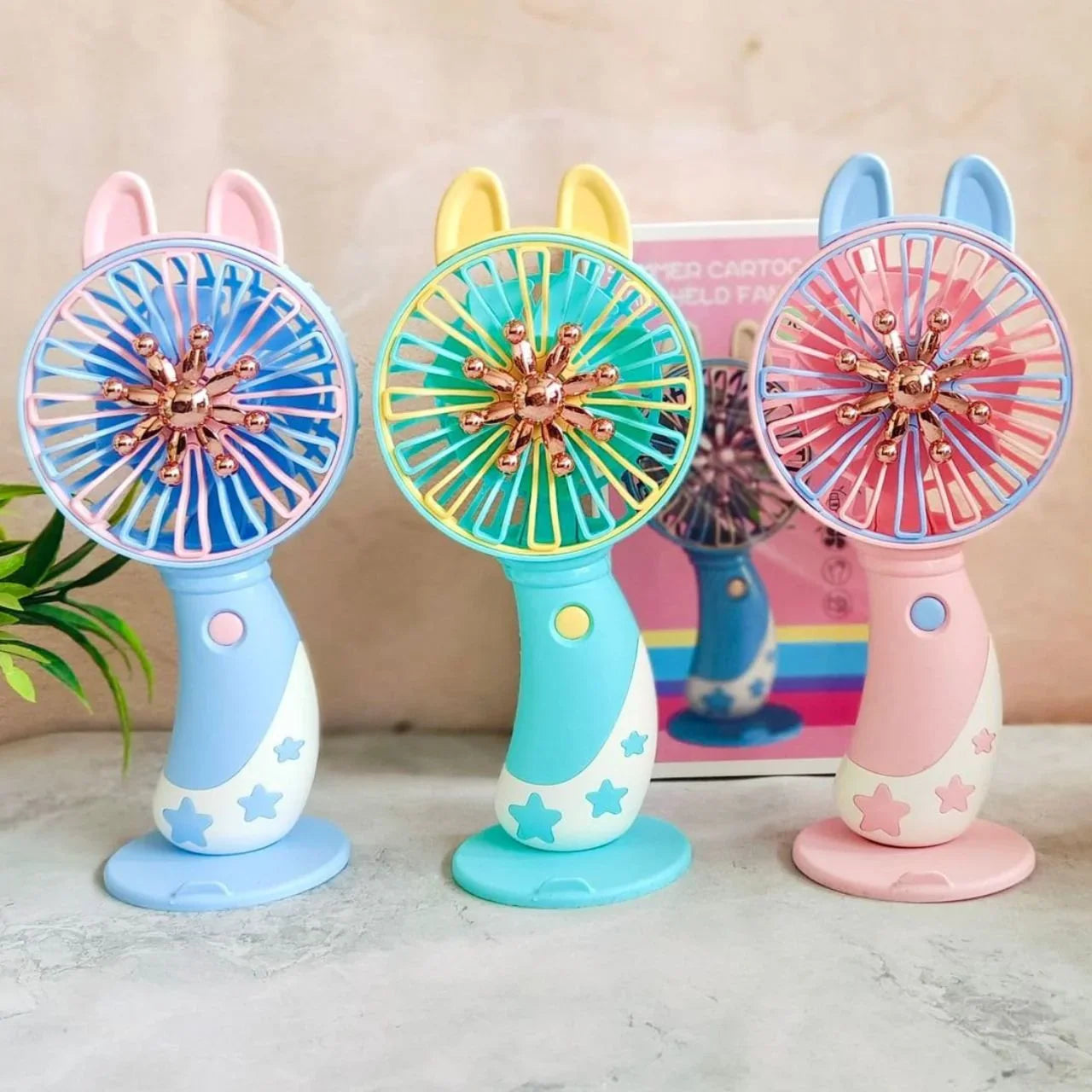 Portable Cartoon Handheld Rechargeable Fan - YL010B