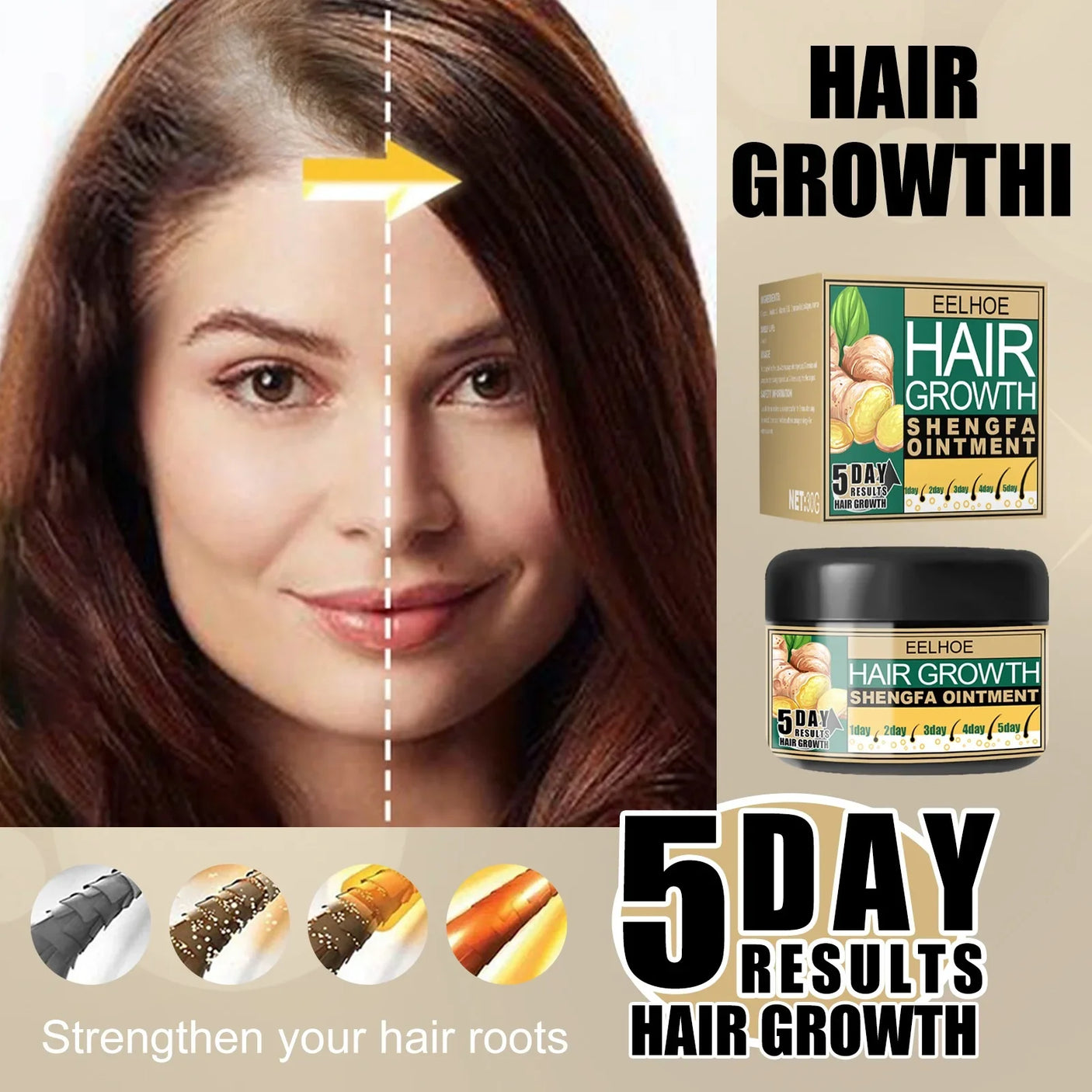 EELHOE Hair Growth Shengfa Cream - 100g