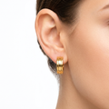 Golden Stainless Steel Trendy Design Earrings - 125