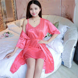 Women's Soft Satin Robe Nightdress (CHASE)