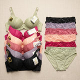 Kiamunashui Cotton Push Up C Bra & Panty Set - 792#