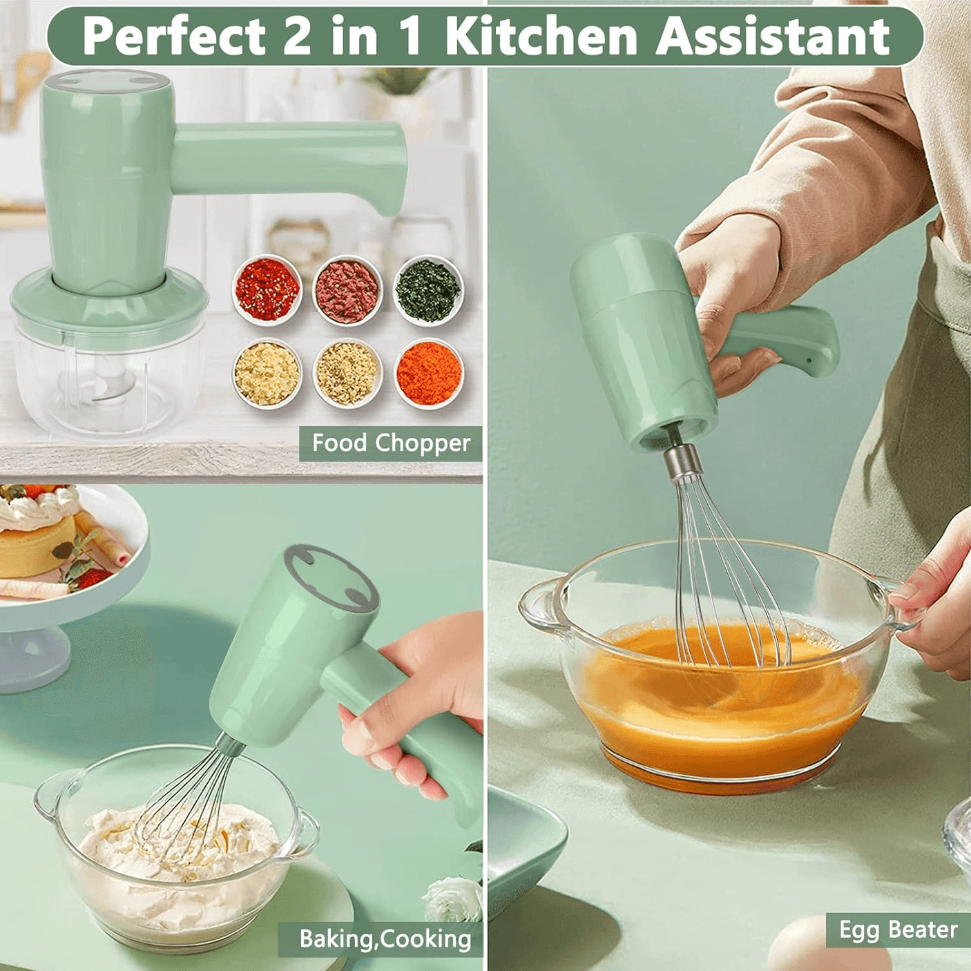 Electric 2 In 1 Wireless Mini Mixer Multi Function Cooking Machine