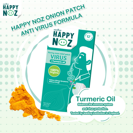 Happy Noz Adult Turmeric Oil Anti Virus Green Formula - 6 Pcs