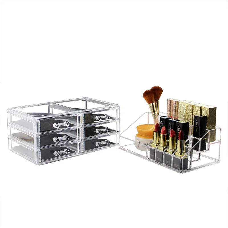 Portable Cosmetics & Jewelry Organizer Storage Box - 6 Drawers