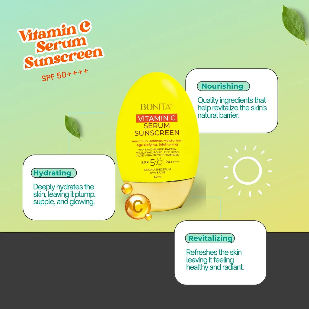 Bonita Vitamin C Serum Sunscreen SPF50 PA++++ - 50ml
